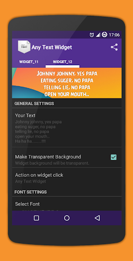 Simple Text Widget (Any Text) - Image screenshot of android app
