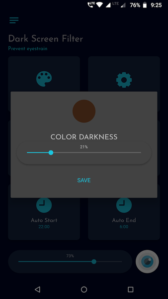 Dark screen filter - عکس برنامه موبایلی اندروید