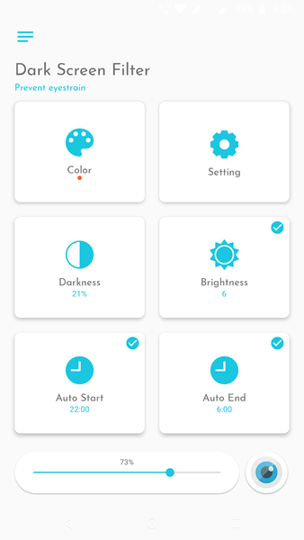Dark screen filter - عکس برنامه موبایلی اندروید