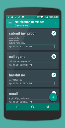 Quick Notes Reminder in notification - عکس برنامه موبایلی اندروید