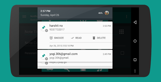 Quick Notes Reminder in notification - عکس برنامه موبایلی اندروید
