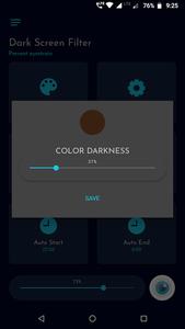 Dark screen filter - Blue light filter - Dark mode - عکس برنامه موبایلی اندروید