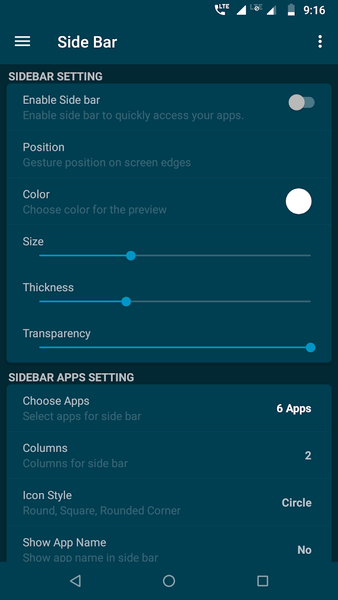 Edge Side Bar - App Shortcuts - Image screenshot of android app