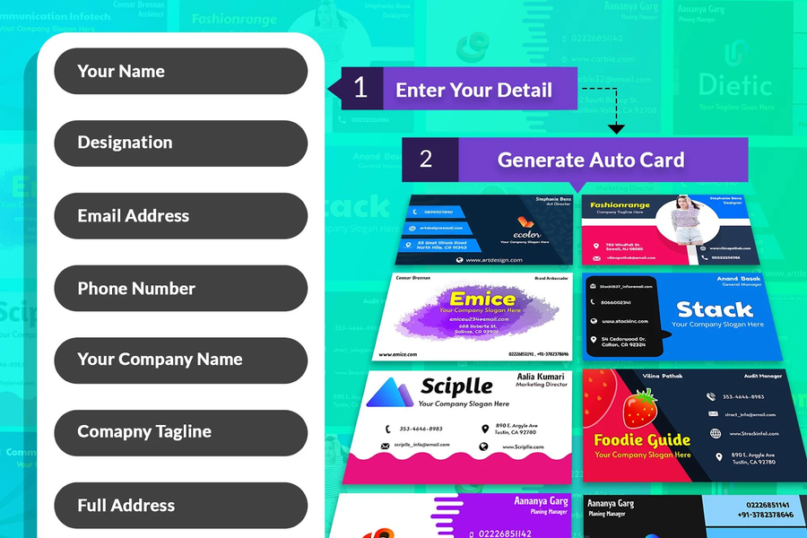 Digital Business Card Maker - عکس برنامه موبایلی اندروید