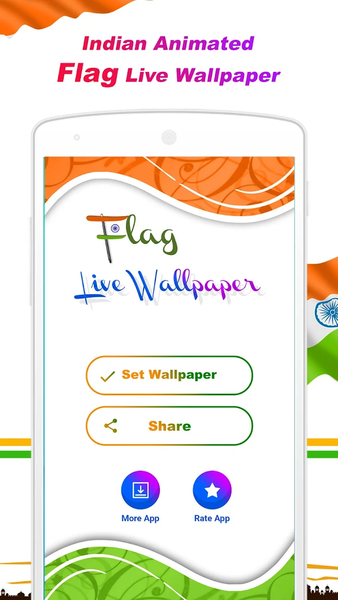 Indian Flag Live Wallpaper - Image screenshot of android app