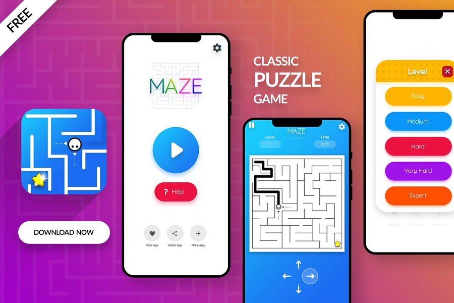 Maze - Mazes Puzzle & more - Gameplay image of android game