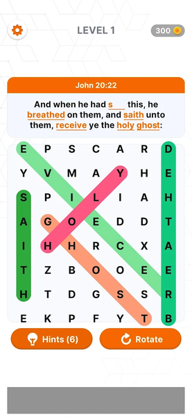 Bible Verse Search-Word Search - Gameplay image of android game