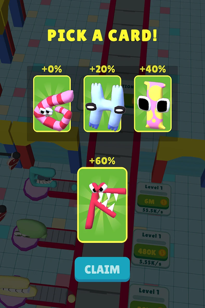 Alphabet Egg Farm: Idle Tycoon - Gameplay image of android game