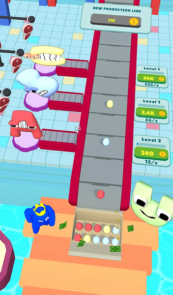 Alphabet Egg Farm: Idle Tycoon - Gameplay image of android game