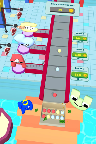 Alphabet Egg Farm: Idle Tycoon - Gameplay image of android game
