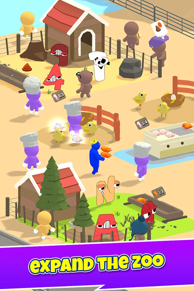 Idle Funny Zoo: ABC Friends - عکس بازی موبایلی اندروید