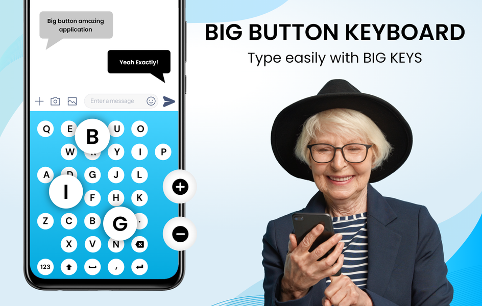 Big Buttons Typing Keyboard - عکس برنامه موبایلی اندروید
