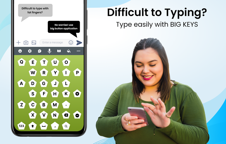 Big Buttons Typing Keyboard - عکس برنامه موبایلی اندروید