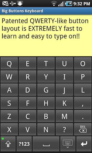 Big Buttons Keyboard Standard - Image screenshot of android app