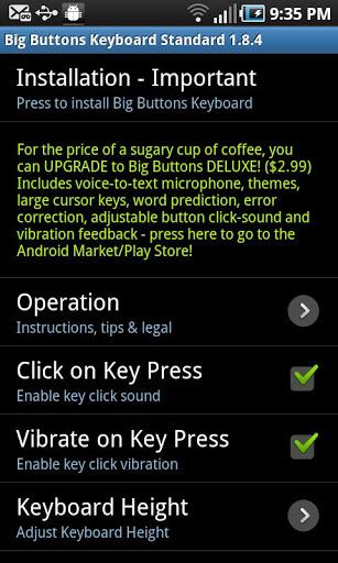 Big Buttons Keyboard Standard - Image screenshot of android app
