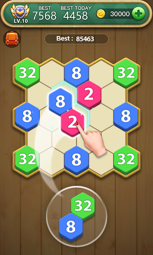 Hexa Block Puzzle - Merge! - Gameplay image of android game