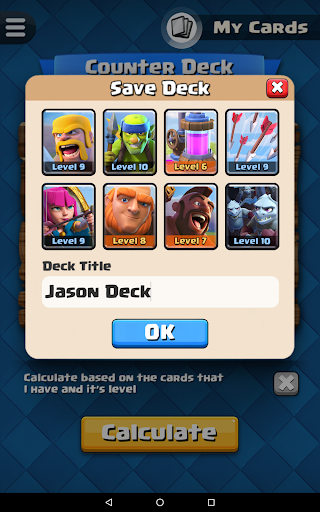 Counter Deck Calculator for CR - عکس برنامه موبایلی اندروید