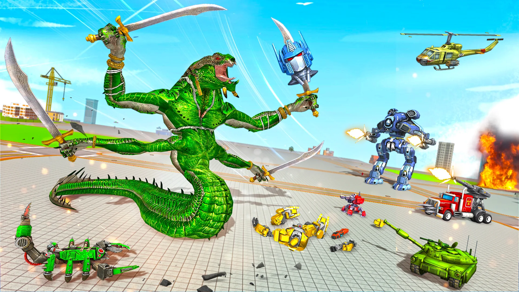 Snake Robot Game - Stone Robot - عکس بازی موبایلی اندروید