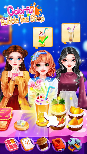 Colorful Bubble Tea Shop - Gameplay image of android game
