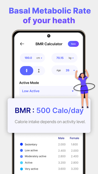 BMI Calculator: Track BMR, LBM - Image screenshot of android app