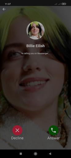 Video Call from Billie Eilish : Fake Call and Text - Image screenshot of android app