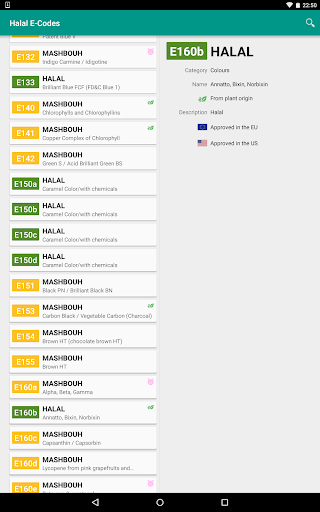 Halal E-Numbers - Image screenshot of android app