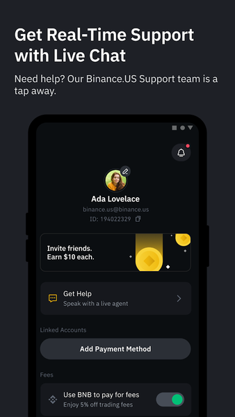 Binance.US: Buy BTC, DOGE, XRP - Image screenshot of android app
