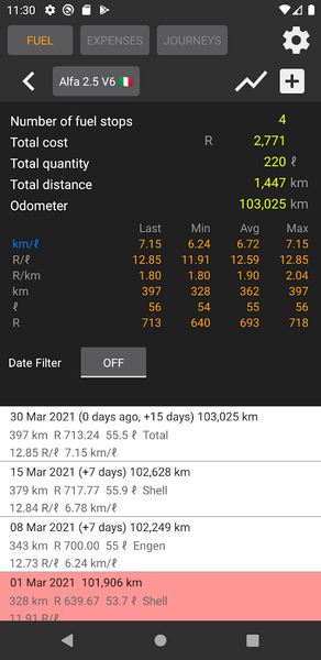 Car Logbook - Image screenshot of android app