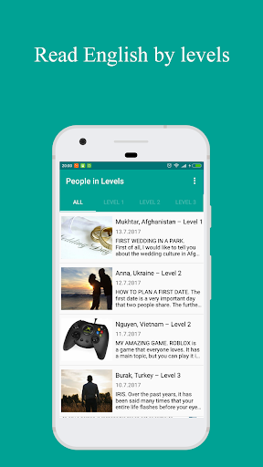 English people in levels - Reading by Levels - Image screenshot of android app