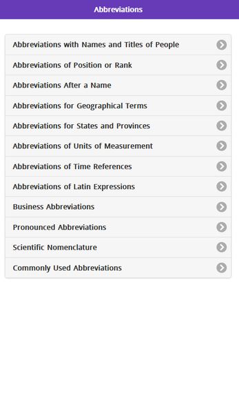 Abbreviations - عکس برنامه موبایلی اندروید