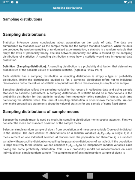 Basics of Statistics - عکس برنامه موبایلی اندروید