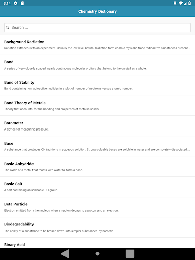Chemistry Dictionary - عکس برنامه موبایلی اندروید