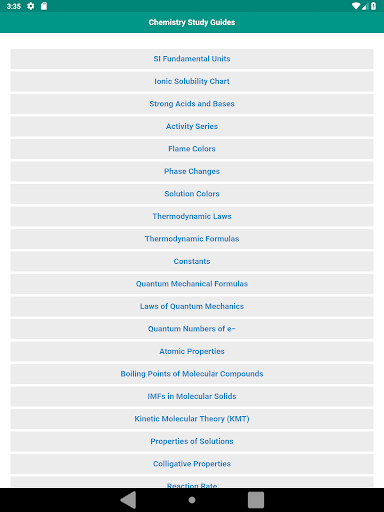Chemistry Study Guide - عکس برنامه موبایلی اندروید