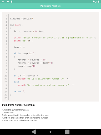 C Programming Code - عکس برنامه موبایلی اندروید