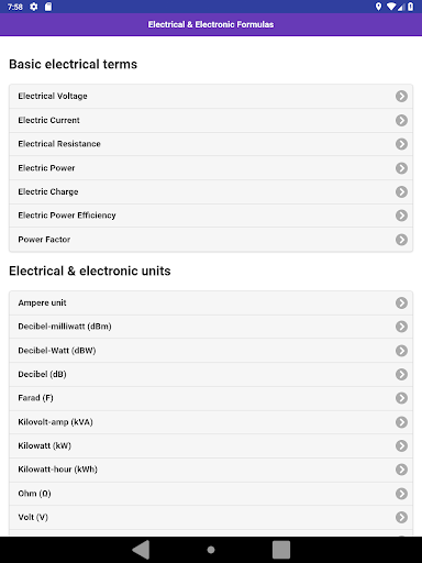 EEE Formulas - Image screenshot of android app