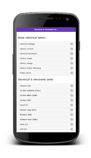 EEE Formulas - عکس برنامه موبایلی اندروید