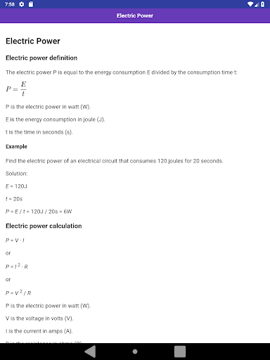 EEE Formulas - Image screenshot of android app
