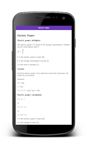 EEE Formulas - Image screenshot of android app