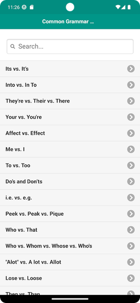 Common Grammar Mistakes - عکس برنامه موبایلی اندروید