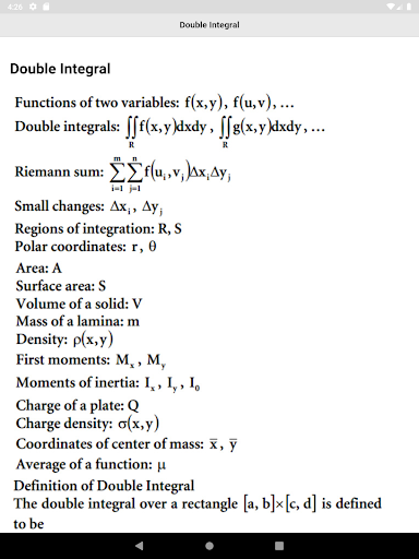 Math Formulas - Image screenshot of android app