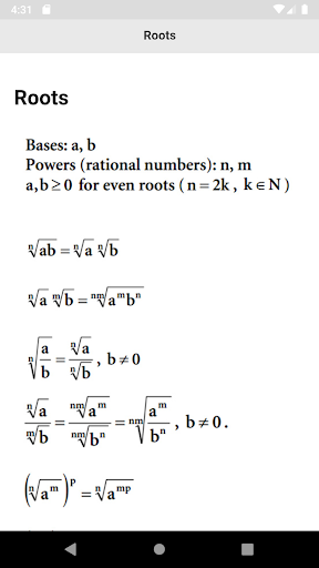 Math Formulas - عکس برنامه موبایلی اندروید