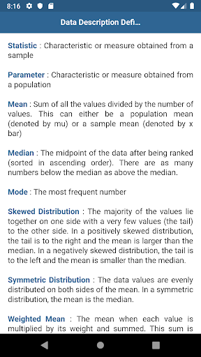 Statistics - Image screenshot of android app
