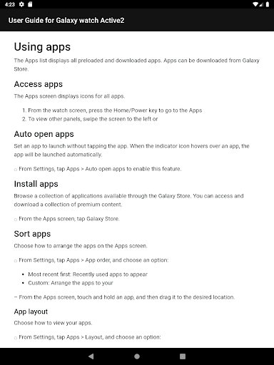 Guide for Galaxy Watch Active - عکس برنامه موبایلی اندروید