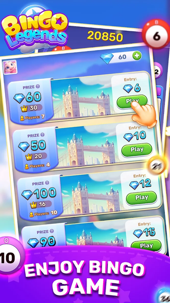Bingo Legends - Gameplay image of android game
