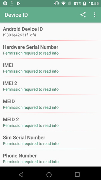 Device ID - عکس برنامه موبایلی اندروید