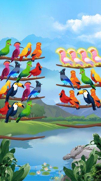 Bird Sort - Color Puzzle - Gameplay image of android game