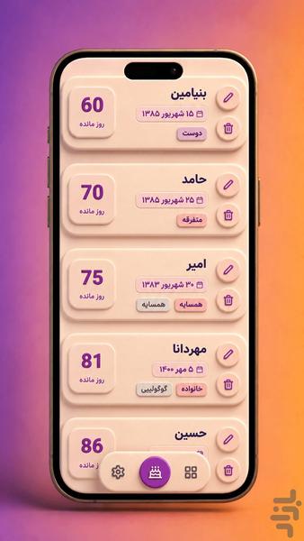 یادآور تولد پرو - عکس برنامه موبایلی اندروید