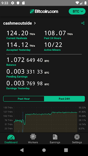 Bitcoin.com Mining Pool - Image screenshot of android app