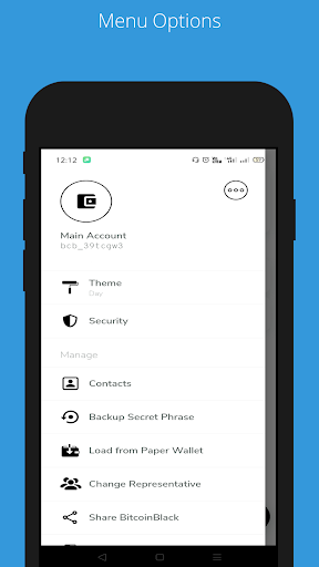 Bitcoin Black Wallet - Image screenshot of android app