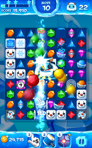 Jewel Ice Mania:Match 3 Puzzle - Gameplay image of android game